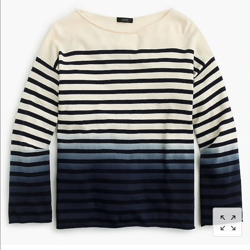 J crew crewneck dip dye stripe